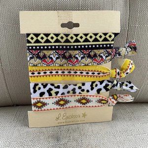 L. Erickson France Luxe Women Hair Tie Multi Color Set Of 5 Hair Ponies New